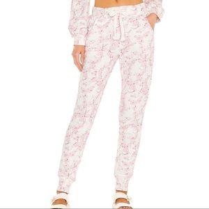 Generation Love Olivia Pink White Floral Pastel English Rose Sweatpants NWT